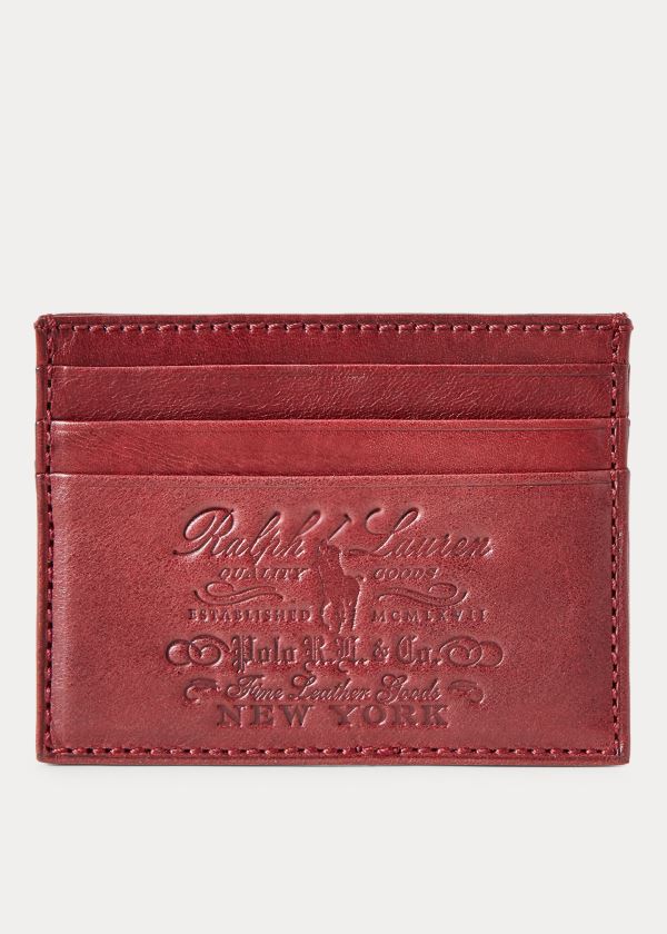 Men's Polo Ralph Lauren Heritage Leather Card Holder | 165038BMG